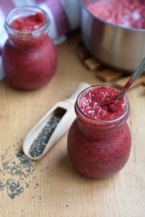 berry cherry chia seed jam
