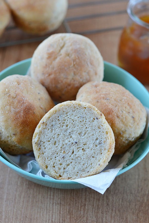 Gluten Free Bread Rolls - These gluten free bread rolls are super soft and fluffy. Why not serve them for Thanksgiving dinner? Or with some jam for an easy breakfast. They’re super easy to make and no one will even know they’re gluten free, egg free and vegan!