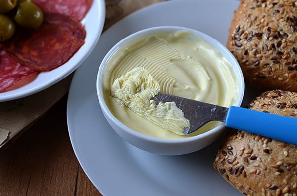 Olive Oil Butter - Make your own blended olive oil butter! It's super easy, only three ingredients and will keep in the refrigerator for at least 3 months.